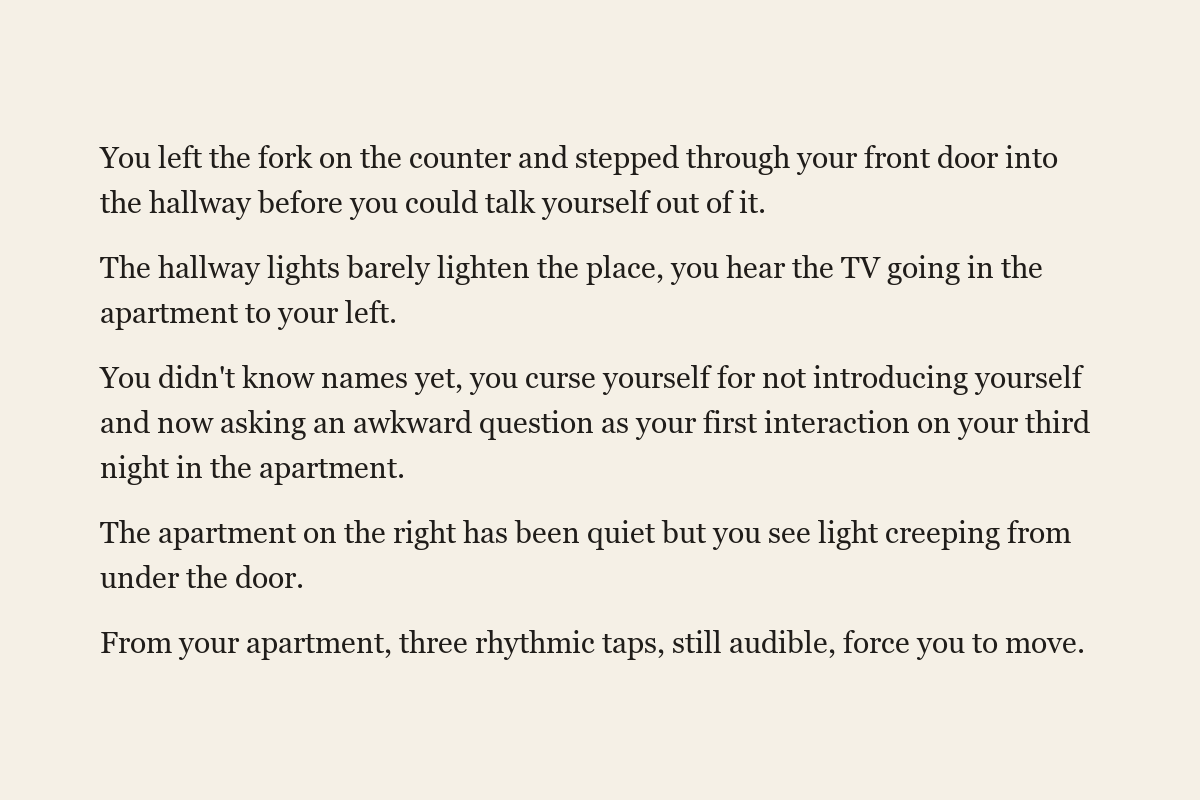 The Soft Knock — Neighbors 1